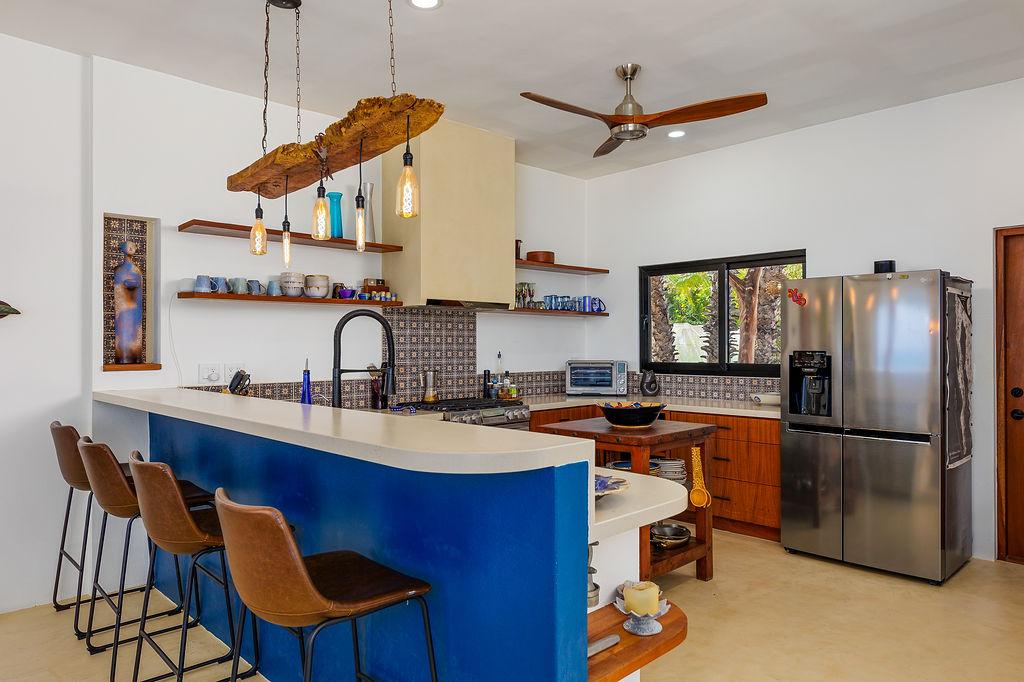 Fully stocked indoor gourmet kitchen